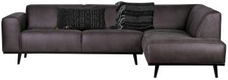 Ecksofa Statement Lederoptik, rechts Grau