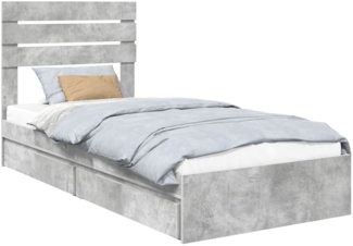 vidaXL Aufbewahrungsbett Beton Grau 90x200 cm Holzwerkstoff 3411596