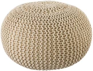 Pouf outdoor ø55cm Sitzpouf Terrasse Pool Garten creme - warm sand