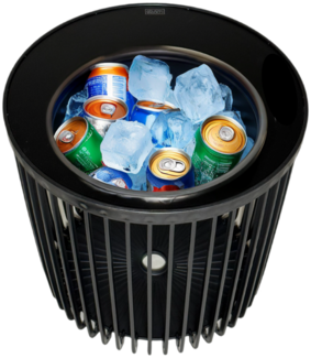 COOTAB Cooler Table COPENHAGEN Beistelltisch mit Edelstahl-Bierkühler