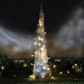 Gartenpirat LED Dekoobjekt Pyramide 60 cm aus Draht 30 LED warmweiß Weihnachtspyramide Innendekor