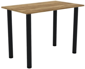 AKKE Esstisch, Esszimmertisch mit schwarzen Beinen Küchentisch Bürotisch 2mm PVC