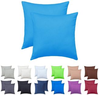 NatureMark 2er Set Jersey Kissenbezüge – Elastisch, weich, atmungsaktiv und hautfreundlich – Waschbare Kissenhülle - 40x40 – Türkis