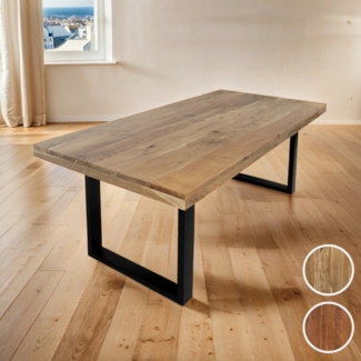 SAM® Esstisch Pearl, Akazienholz, gerade Kante, Metallgestell U-Form, bis 3m