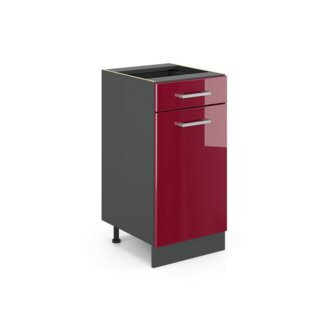 Vicco Unterschrank R-Line, Bordeaux Hochglanz/Anthrazit, 40 cm ohne Arbeitsplatte