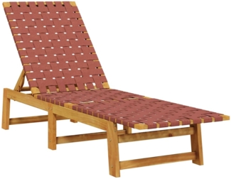 vidaXL Sonnenliege Rot Massivholz Akazie und Stoff 366508