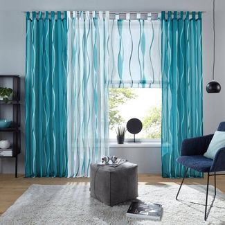 OTTO home Gardine Dimona (2 St), Schlaufen, transparent, Voile, 2er-Set, Voile, Polyester, Wellen