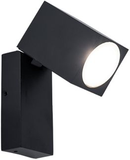 LED Wandleuchte, Down Strahler, Alu schwarz, beweglich, H 10 cm