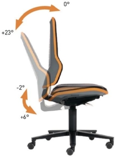 Stuhl NEON orange synchromit Rollen