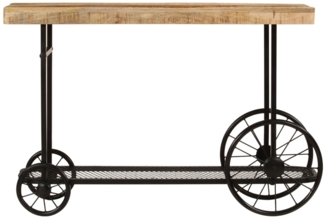 vidaXL Konsolentisch 112x36x76 cm Massivholz Mango und Eisen 353332