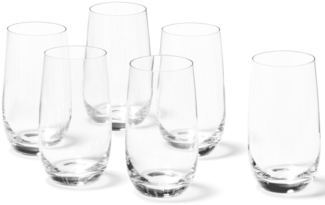 Leonardo Tivoli Trink-Gläser 6er Set, spülmaschinenfeste Wasser-Gläser, Trink-Becher aus Glas im modernen Stil, groß, 390 ml, 020965