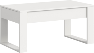 Couchtisch (B/H/T: 110x52x60 cm) in weiß und weiß