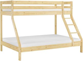 Doppel-Etagenbett 140x200 und 90x200 Erwachsenen-Stockbett Kiefer V-60. 19-09-14Rollrost und Matratze inkl.