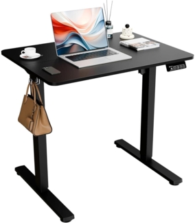 ERGOMAKER Elektrischer Höhenverstellbarer Schreibtisch 80x60cm Schwarz