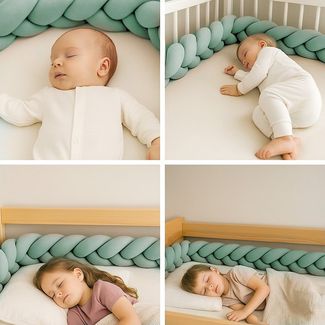Nordic Coast Company Nestchenschlange XXL Bettschlange geflochten, Baby-Bettumrandung - Fallschutz, (Vielseitig für Babybetten, Kinder- u. Jugendbetten), höher, als andere Modelle und mitwachsend für jedes Alter