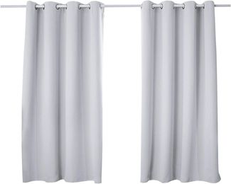 Woltu Verdunkelungsvorhang, Ösen, blickdicht, 2er Set Vorhang Blickdicht Thermovorhang 250g/m²