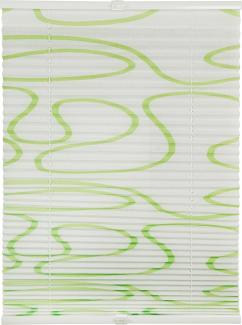 ondeco Plissee ohne Bohren Move mit Klemmträger, Sonnenschutz für Fenster innen, Lichtschutz und Blickdicht, Plissee plissee klemmfix Faltrollo Sichtschutz für Tür - Weiß-Grün - 100x130 cm