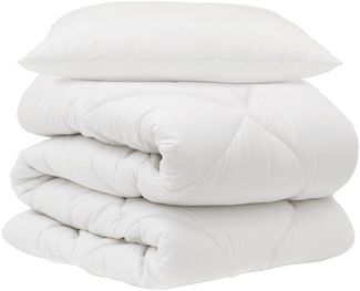 vidaXL Bettdecke mit Kissen 2 pcs Weiß Mikrofaser 3376625