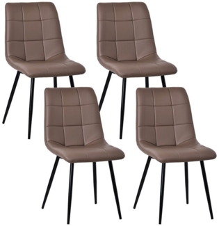 HOMAVO Esszimmerstuhl YZ6 STUHL-SET 4 Stück in Kunstleder und Stoff-gepolstert, modern (4er-Set), Modernes Design, EN12520 geprüft, für Esszimmer/Arbeitszimmer geeignet