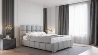 PANDA MÖBEL GmbH Polsterbett BLISS Luxus-Bett mit Lattenrost Wahl federkernmatraze, kokosmatratze, (Stabile Rahmenkonstruktion Metallrahmen), Ein Luxusbett in jeder Größe 140x200 cm 160x200 cm 180x200 cm