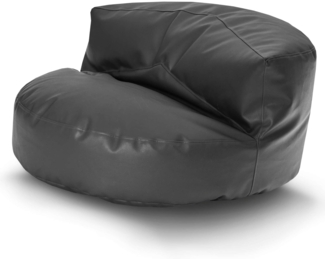 Green Bean® Sitzsack Sofa aus Kunstleder mit EPS Perlen Füllung - Lounge im Sitzsack-Design 90x50 cm mit ergonomischer Rückenlehne - Dunkelblau