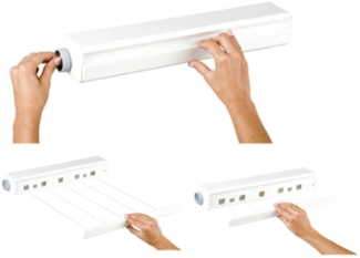 LikeKa Wand-Wäscheleine ausziehbar mit 5 Leinen Wandwäschetrockner Wandtrockner