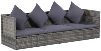 vidaXL Garten-Sofabett 200x60 cm Poly Rattan Grau 43959