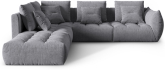 Micadoni Ecksofa Bloom 5-Sitzer Strukturierter Stoff Grau Links