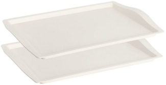 Engelland Tablett Serviertablett, Kunststoff, (Vorteils-Set, 2-tlg, L 46,5 x B 33 x H 3 cm), Moderne Verzierung, BPA-frei, rechteckig, Mehrweg, wiederverwendbar