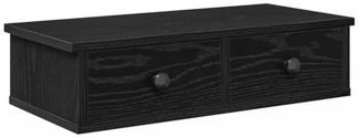 vidaXL Wandregal mit Schubladen Schwarz 60x25x15 cm Holzwerkstoff 859942
