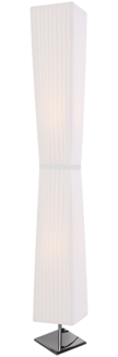 Stehlampe eckig Edelstahl und Latex Weiß