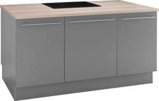 OPTIFIT Kücheninsel Bern, Stellbreite 160x95 cm mit höhenverstellbaren Füßen, mit Metallgriffen