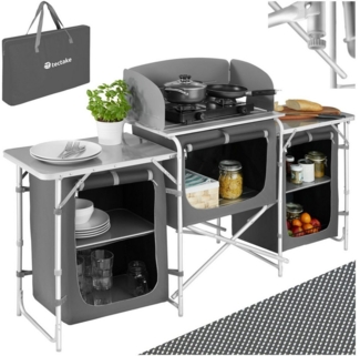 tectake Campingtisch Campingküche XXL mit 5 Fächern (1-St, 1 tlg), Vielseitige Aufbauküche
