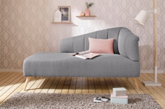 OTTO home Recamiere Lucy, Chaiselonge mit Massivholzfüßen und Steppung, Armlehne links und rechts bestellbar