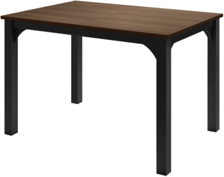 Esstisch Fagab 120 (Farbe: Schwarz / Nuss Franklin Tobacco)