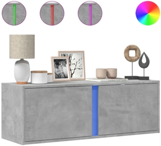 vidaXL TV-Wandschrank mit LED-Beleuchtung Betongrau 100x31x35 cm 852267