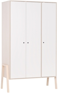 CaliCosy Schrank, mit 3 Türen, 5 Regale und 1 Kleiderstange - SPOT - Holzdekor Akazie und Weiß