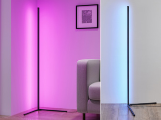 LED Stehleuchte LEVEL mit Fernbedienung, RGB & Sound Control, H: 141cm