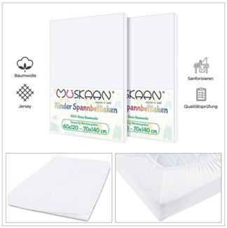 TRENDBUY24 Spannbettlaken Kinder Spannbettlaken 60x120 - 70x140 cm, Baumwolle, Gummizug: ja, (1 Stück), JERSEY