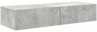 vidaXL Wandregal mit Schubladen Betongrau 100x36x19 cm Holzwerkstoff 859989