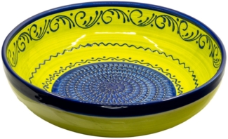 Kaladia Multireibe Große Reibeschüssel in blau & grün, Keramik, handbemalte Küchenreibe - Made in Spain