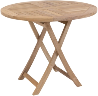 Premium Teak Klapptisch rund Gartentisch Gartenmöbel Teaktisch Beistelltisch