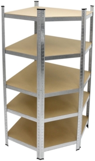 ECD Germany Schwerlastregal Keller Regal Steckregal Lagerregal für Werkstatt & Garage Lastenregal, 1-tlg, Regalsystem bis 875kg Werkstattregal Metall / MDF Silber