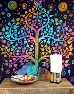 Guru-Shop Tagesdecke Boho-Style Wandbehang, indische Tagesdecke..