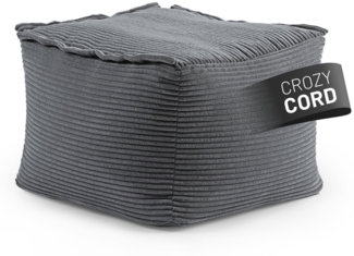 Lumaland Sitzsack-Sofa, Polyester, Pouf, Cord - Grau, 40 x 54 x 54 cm