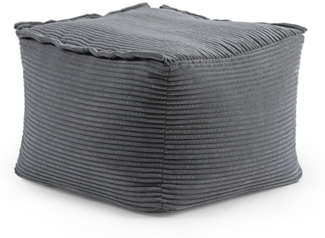 Lumaland Sitzsack-Sofa, Polyester, Pouf, Cord - Grau, 40 x 54 x 54 cm