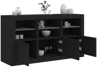 vidaXL Sideboard mit LED-Leuchten Schwarz 123x37x67 cm 3209059