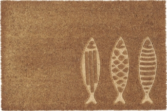 Ib Laursen - Fußmatte Türmatte Fußabtreter Fische Natur Kokos PVC 2806-00