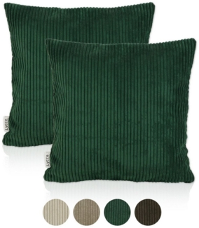 Lycce Dekokissen Kissenbezug 2er Set CORD Stoff (50x50 cm) - made in EU