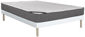 Vente-unique - Set aus Bettgestell + Matratze - 160 x 200 cm - 5-Zonen-Taschenfederkern & Auflage aus Memory Schaum - Stärke 23 cm - BABYLONE von YSMÉE